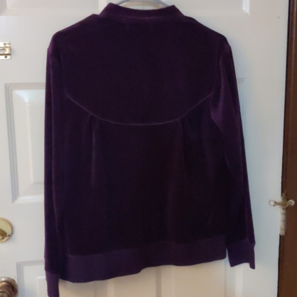 Purple zip up velour jacket - Picture 2 of 4